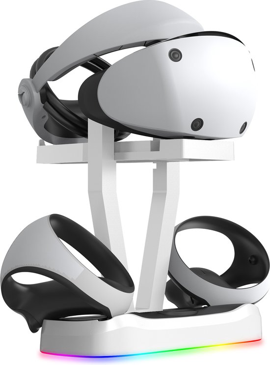 PlayCool Oplaadstation - Voor PS VR2 Headset & Controllers - Snellader - Met LED indicatoren - Oplader voor controllers - Accessoires - Oplaadstation - Wit