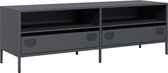 Meuble TV vidaXL - 135 x 39 x 43,5 cm - Acier - Anthracite - Meuble TV - Meuble de rangement