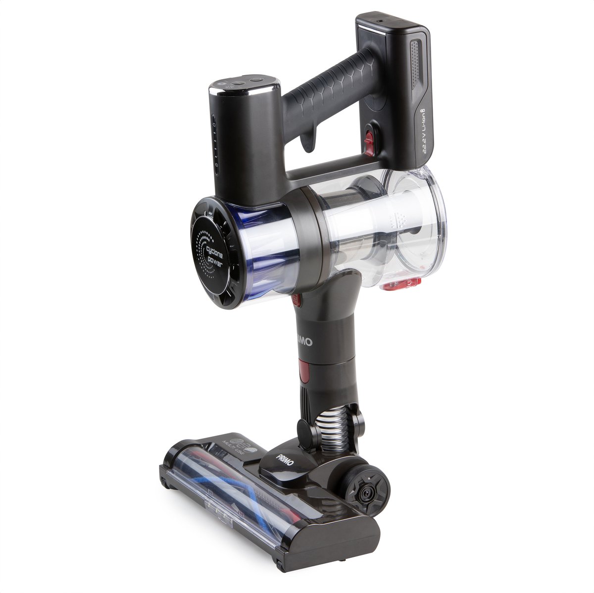 PRIMO PR511SV 3-in-1 BLDC Steelstofzuiger Draadloos - Stofzuiger zonder zak - Kruimelzuiger - Max power 20 kPa - Blauw/Rood – foto 4