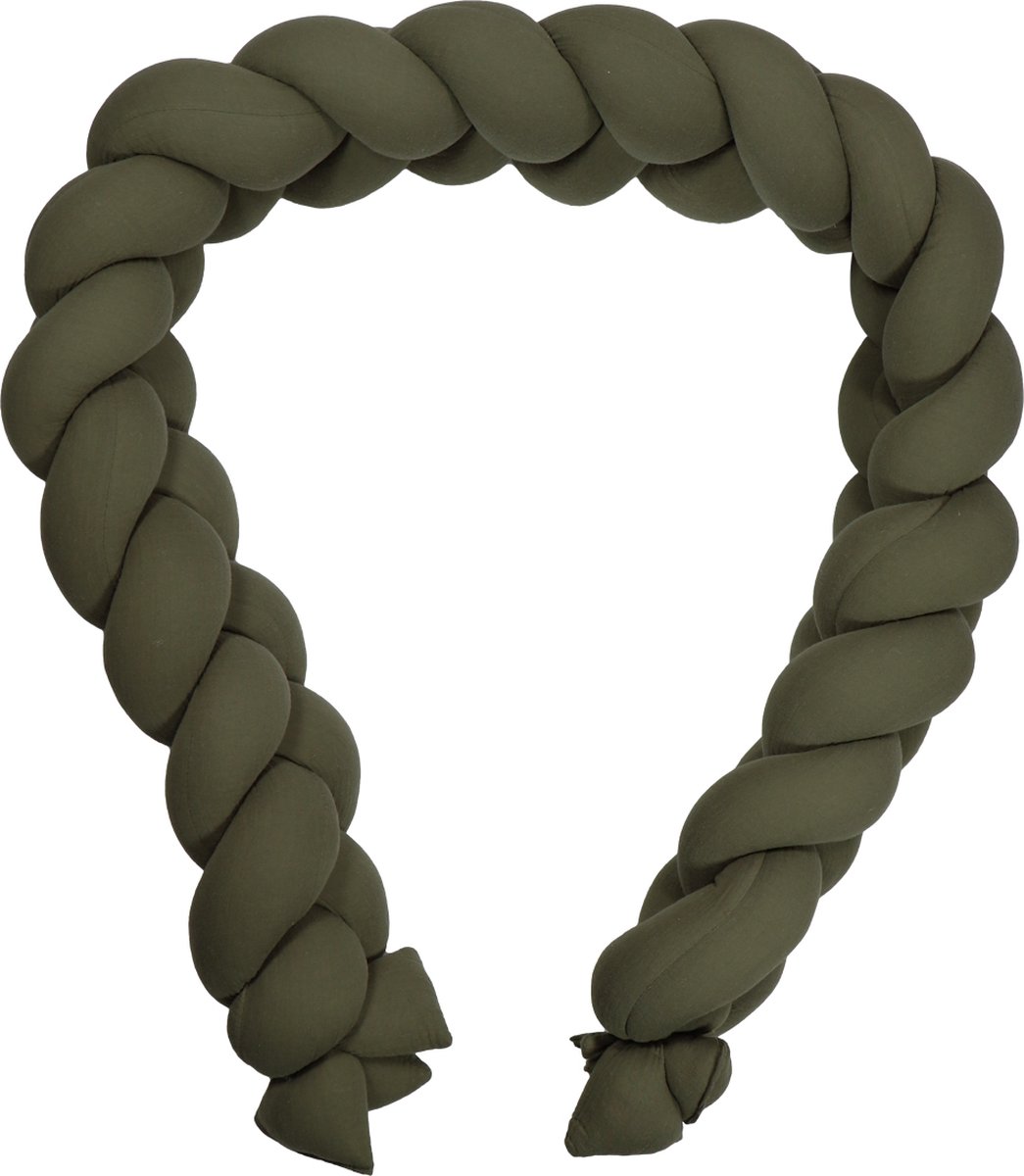 MamaLoes Soft Cotton Groen 210 cm Braided Bedbumper