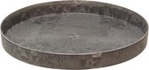 Othmar Decorations Kaarsen plateau/dienblad - grijs - D27 cm - kunststof - rond