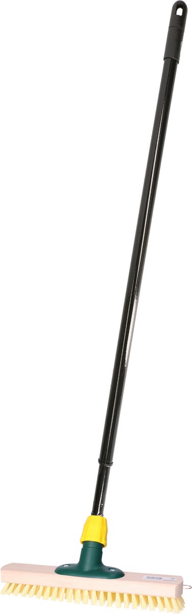 Goedkoopste Brumag Luiwagen/schrobber 30 cm - uitschuifbare zwarte kunststof steel 80-130 cm - harde schrobborstel - schoonmaakborstel