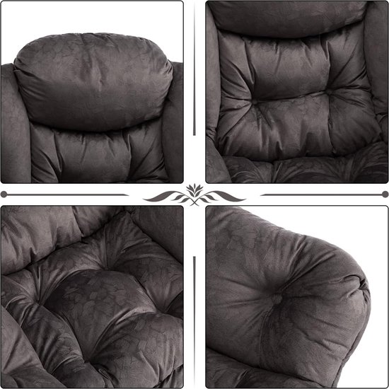 Sofa Bed ML-Design Relaxstoel Crème – Fauteuil Met Zijvak & Kussen – Zwart Frame – Ergonomisch Voor Woonkamer Moderne Relaxfauteuil