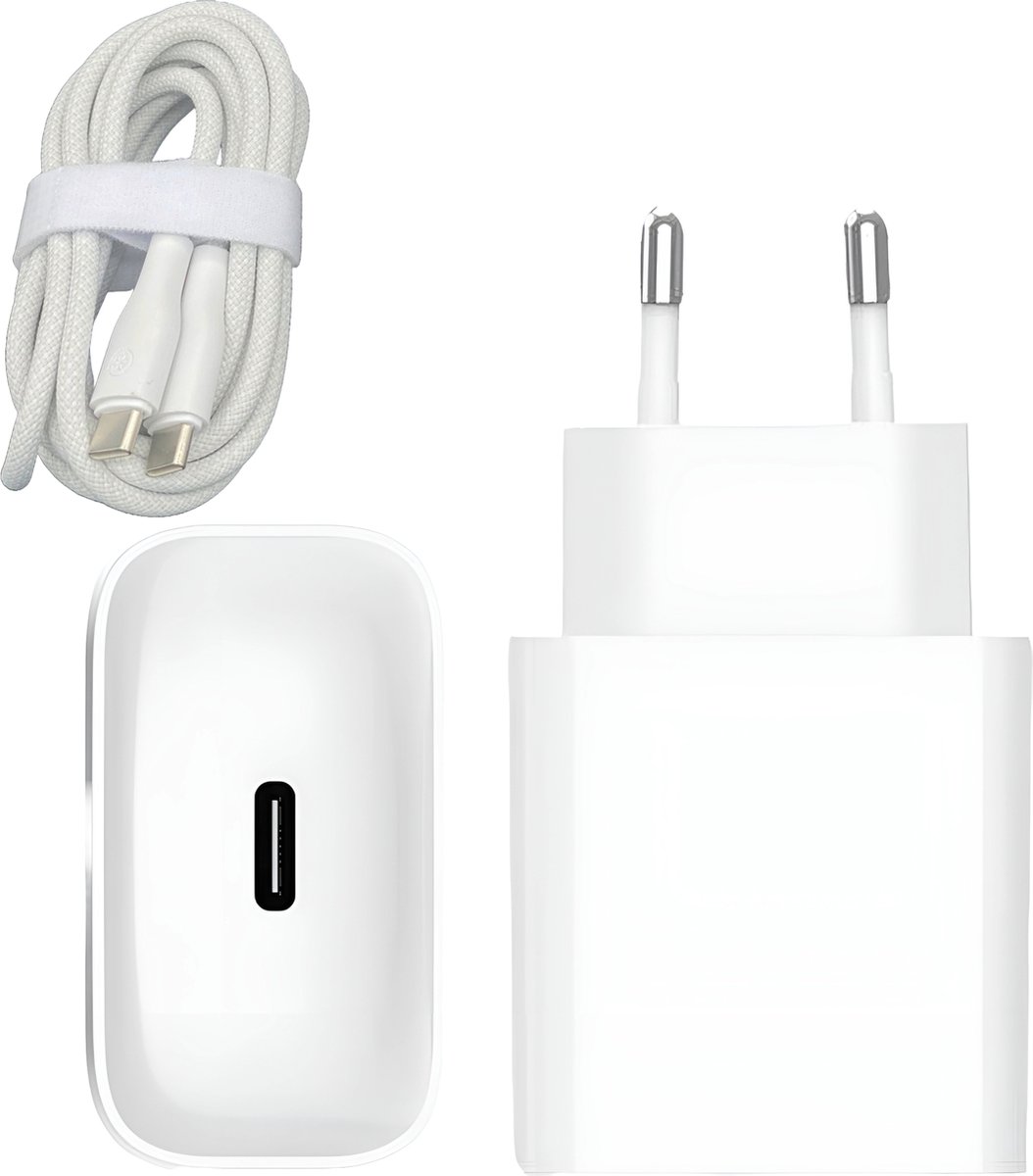 25w usb-C Power Adapter met usb-C naar usb-C kabel 1 meter - Usb-C Oplader - Super Fast Charger - S26 / S25 / S24 / S23 / S22 / S21 / S20 Snellader - Oplader A57 A56 A55 A54 A16 A17 Tab S9 S10 S11 A9 A10 A11