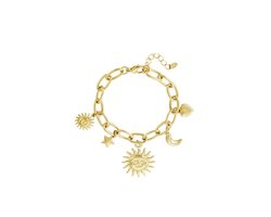 Armband bright bliss- Armband dames - Bedelarmband - Goudkleurig - Cadeau - Stainless steel - Nikkelfree - Sieraad voor vrouwen