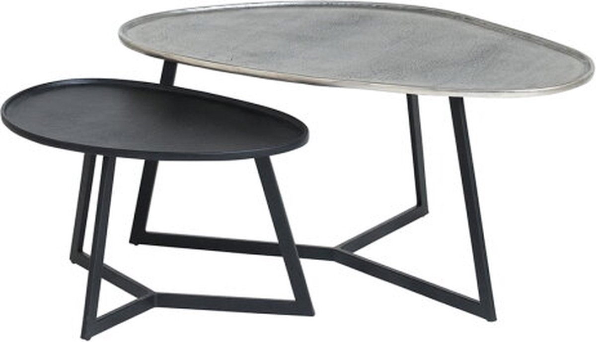 Novato salontafel, set van 2, Silver antique / Black - Mix & Match Collection