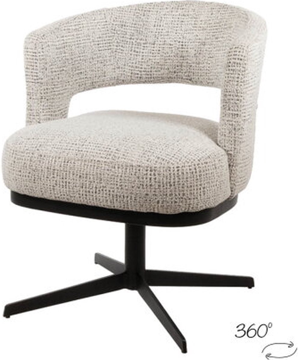 Eetkamerstoel Bruce draaipoot 360 - Coco Salt 'n Pepper
