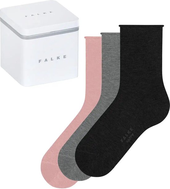 FALKE Happy Box 3-Pack Chaussettes Femme - Multicolore - Taille 35-38