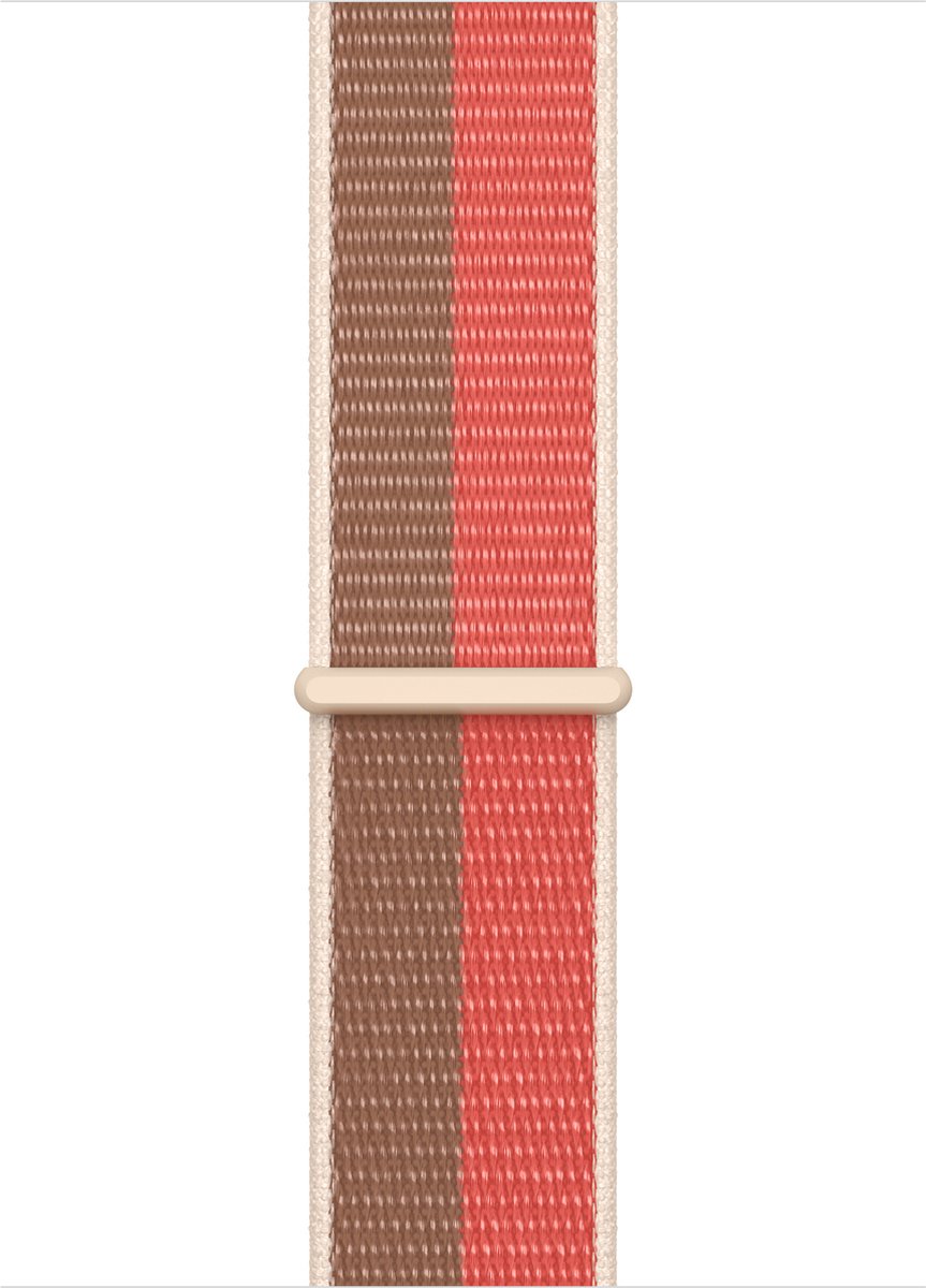 Apple Watch Geweven Sportbandje - 45mm - Pink Pomelo/Tan - voor Apple Watch SE/5/6/7