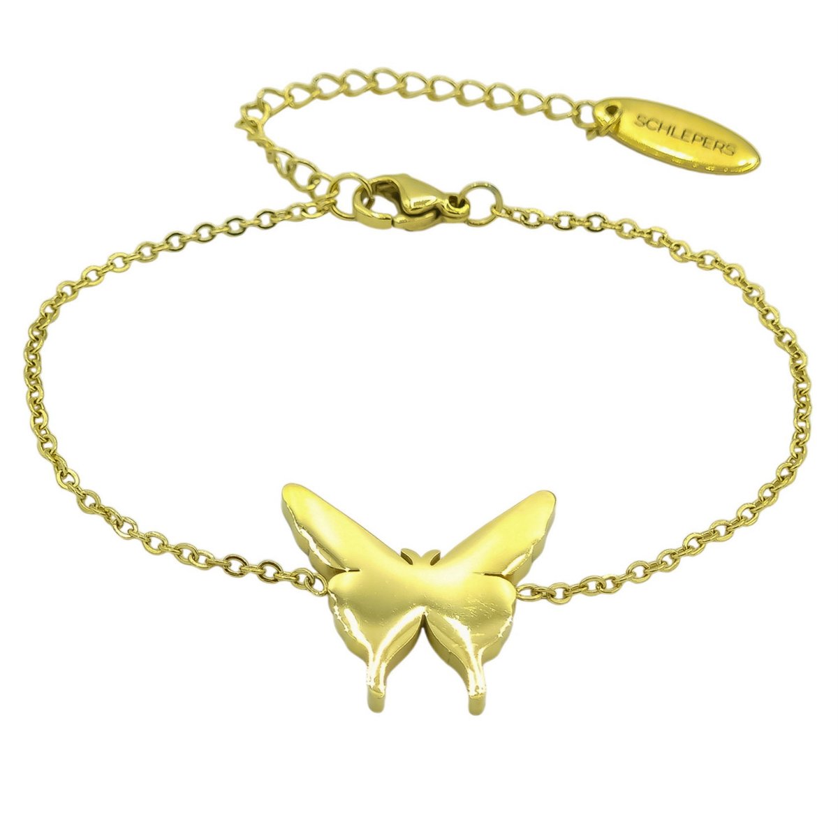 Vlinder armband - Premium gold-plated staal - 17 + 5 cm