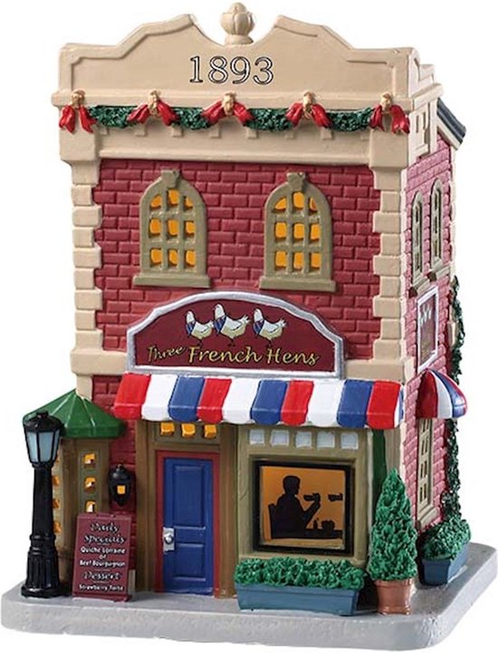 Lemax - 'Three French Hens' - Verlicht gebouw - Exclusief adapter