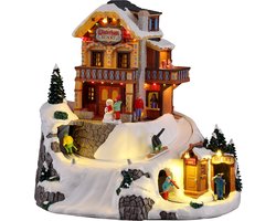Lemax - 'Winterhaus Resort' - Verlicht gebouw met animatie & muziek/geluid - Inclusief adapter