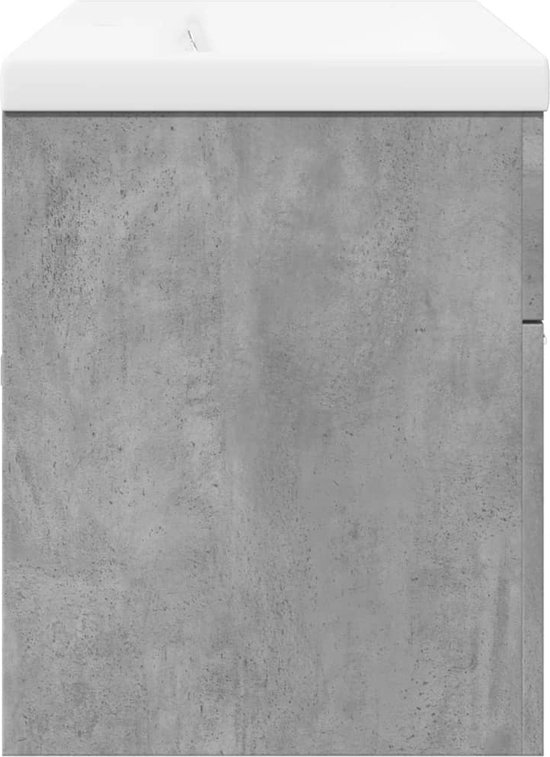 vidaXL - Meuble lavabo - avec - encastré - évier - gris béton