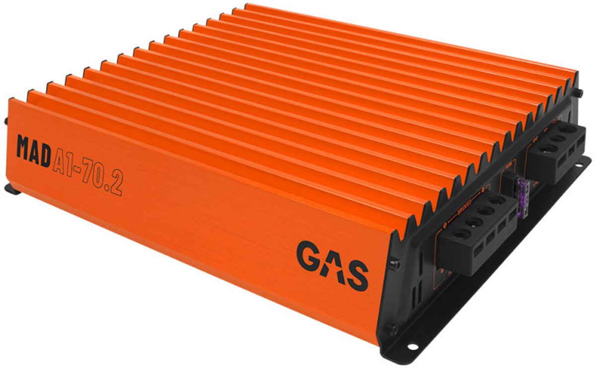 Gas Mad Level 1 Two Channel Amplifier - voor Auto Geluidssystemen en Hoogwaardige Geluidskwaliteit