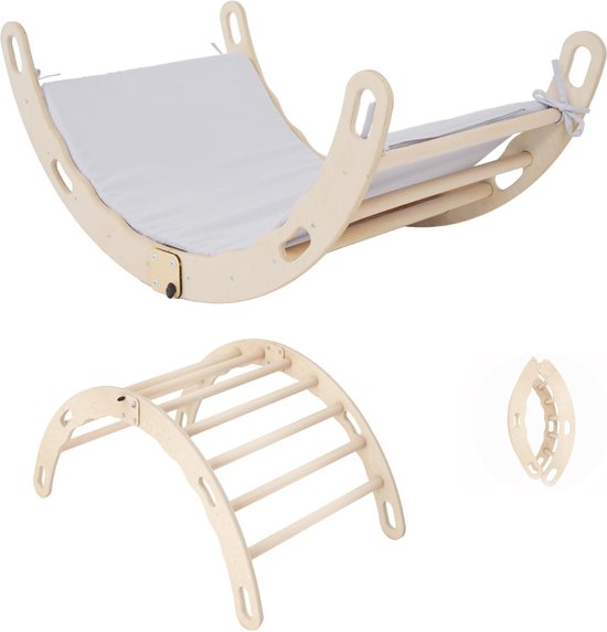 Arche d'escalade Lexium - Arche d'escalade avec kussen - Coussin d'arche kussen - Pont d'escalade en bois - Arche d'escalade avec coussin - Jouets pour enfants