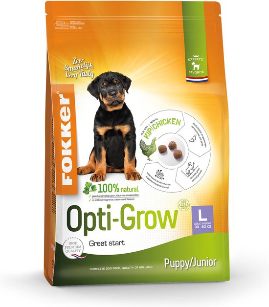 Fokker Dog Opti-Grow L Kip - Hondenvoer - 2.5 kg