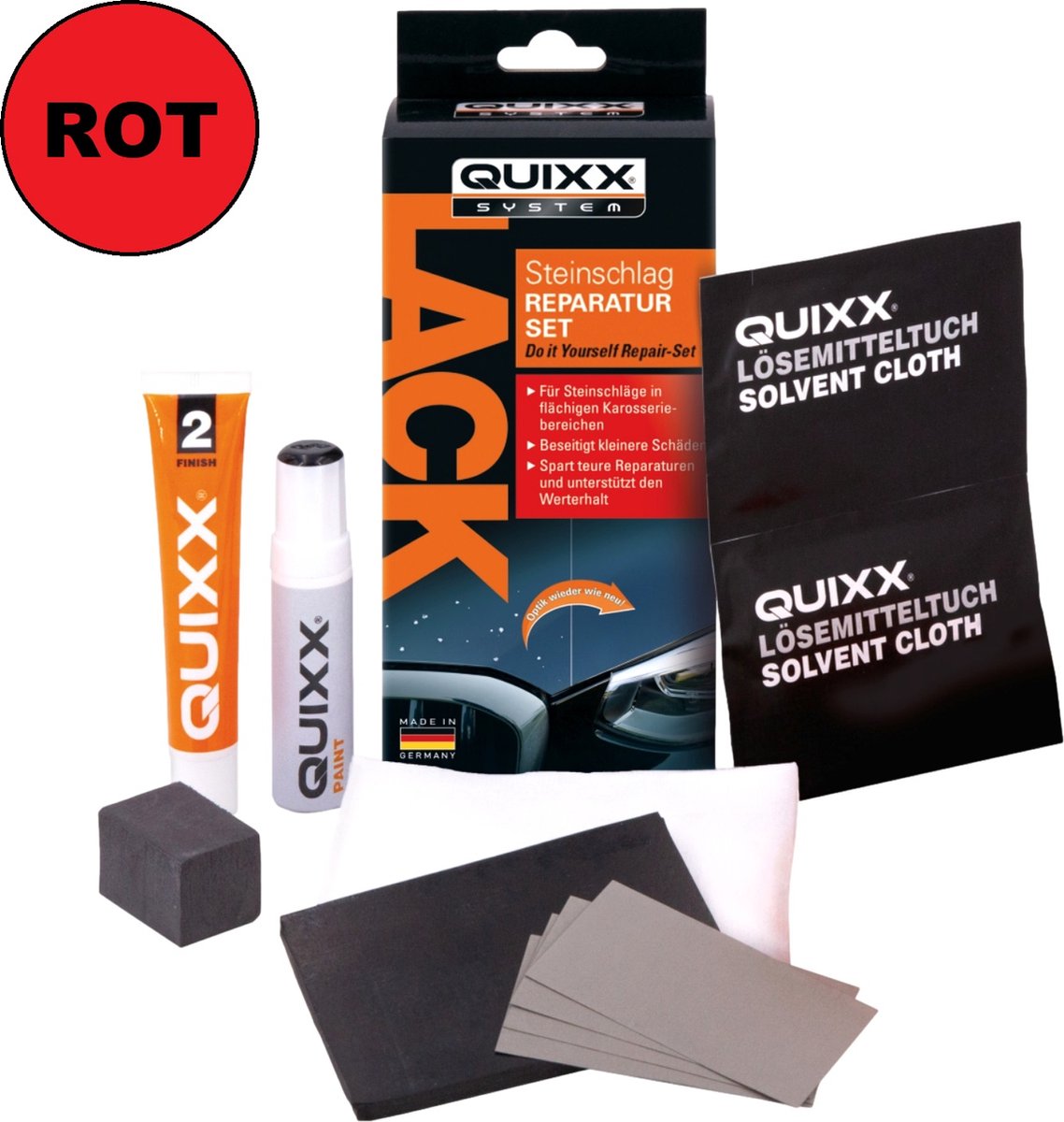 QUIXX Reparatieset steenslagverf rood