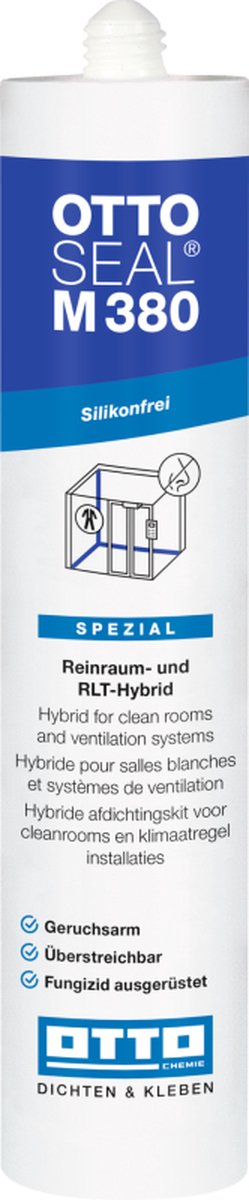 Ottoseal M380 hybride afdichtingskit - 310 ml koker - RAL 9002 - voor ventilatiekanalen cleanrooms