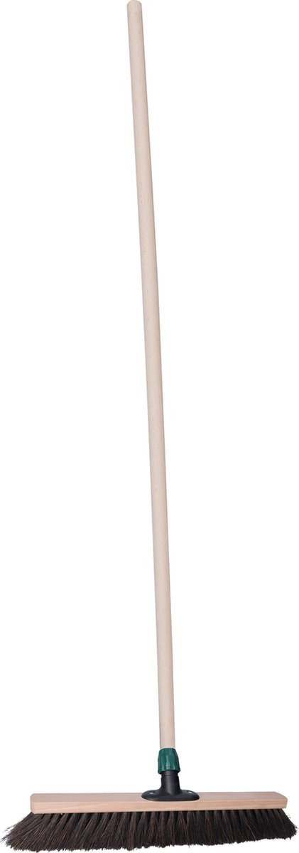 Goedkoopste Brumag Straatbezem Blacky voor buiten terras tegels en klinkers - Harde bezemkop 40 cm breed - Houten steel van 139 cm