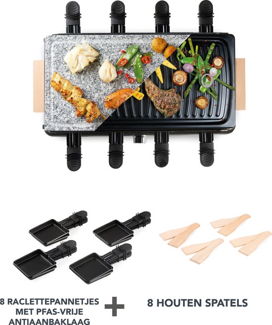 DOMO DO9262G - Raclette-grill 1400W steen + hout — afbeelding 4