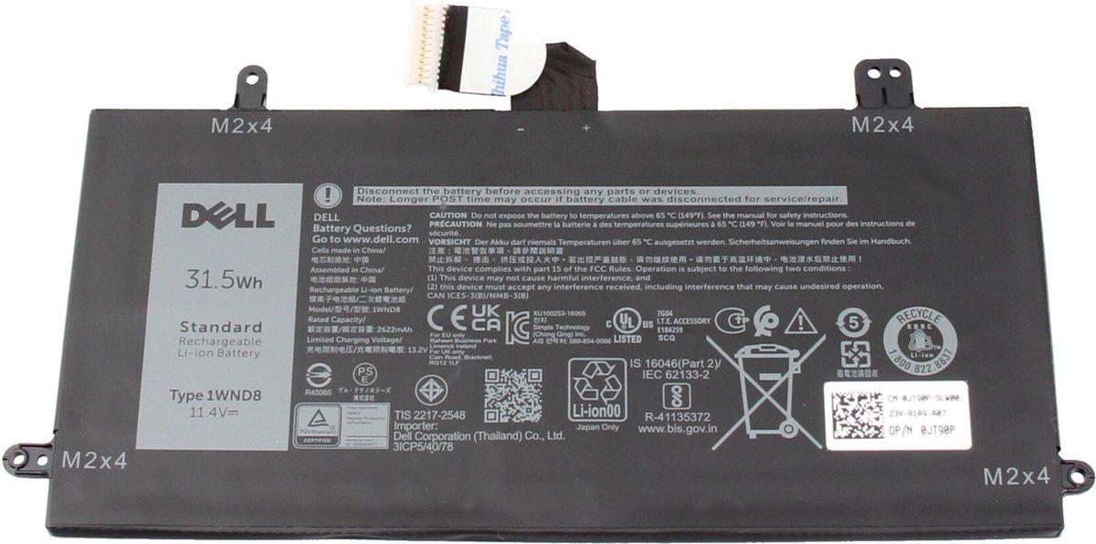 Dell JT90P Batterij - 31,5Wh