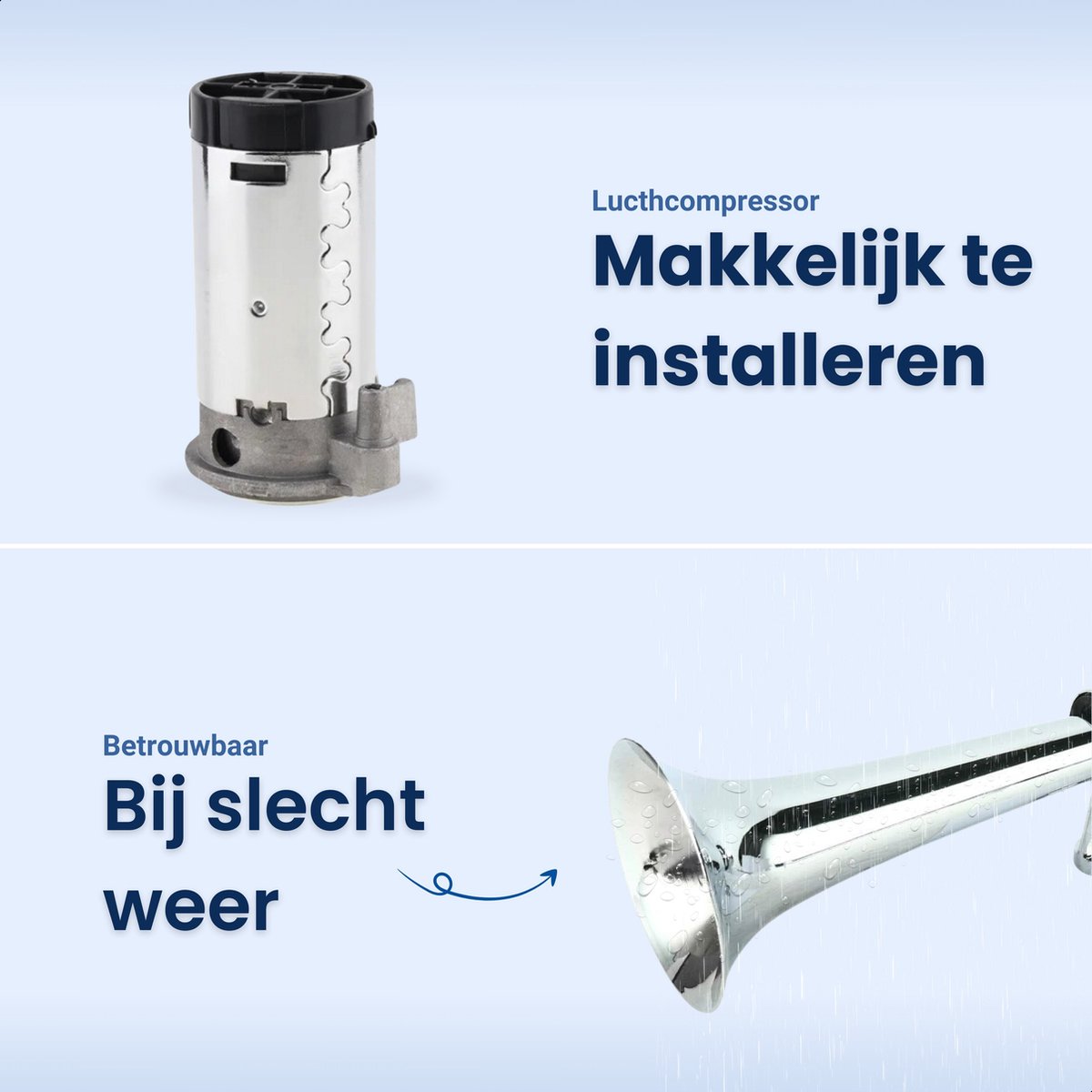 VXH1112MAR Luchthoorn voor vrachtwagen, enkele claxon, geluidsarm, 328 dB, 12 V, 30 W, VXH1112MAR C, universele roestvrijstalen luchthoorn voor boot, jacht