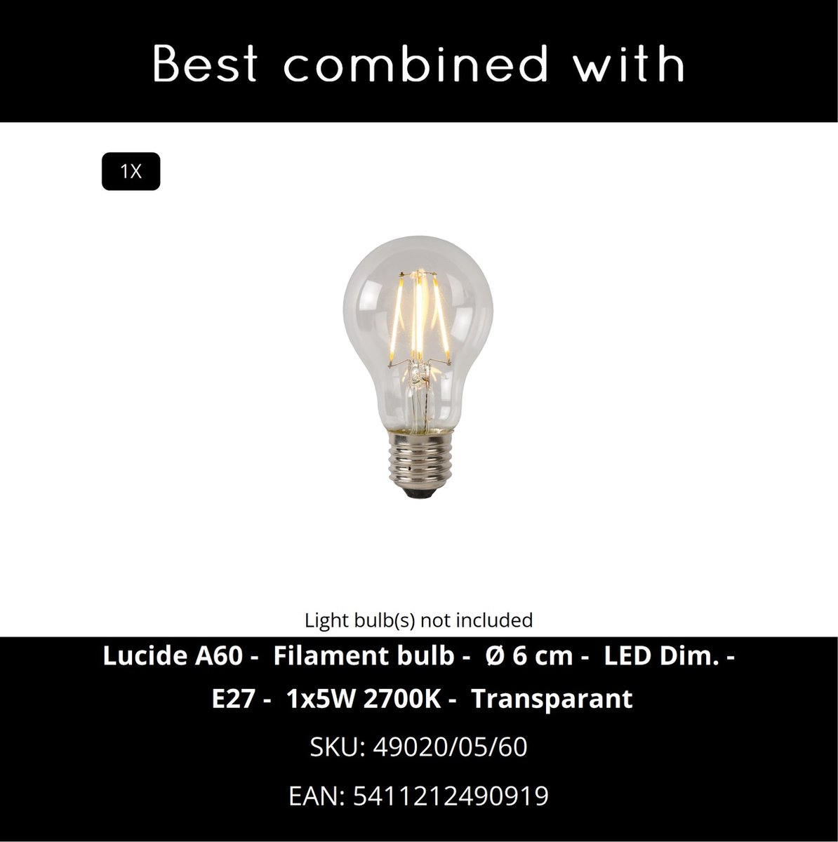 Lucide Claire - Sokkellamp - 1xE27 - IP54 - Antraciet