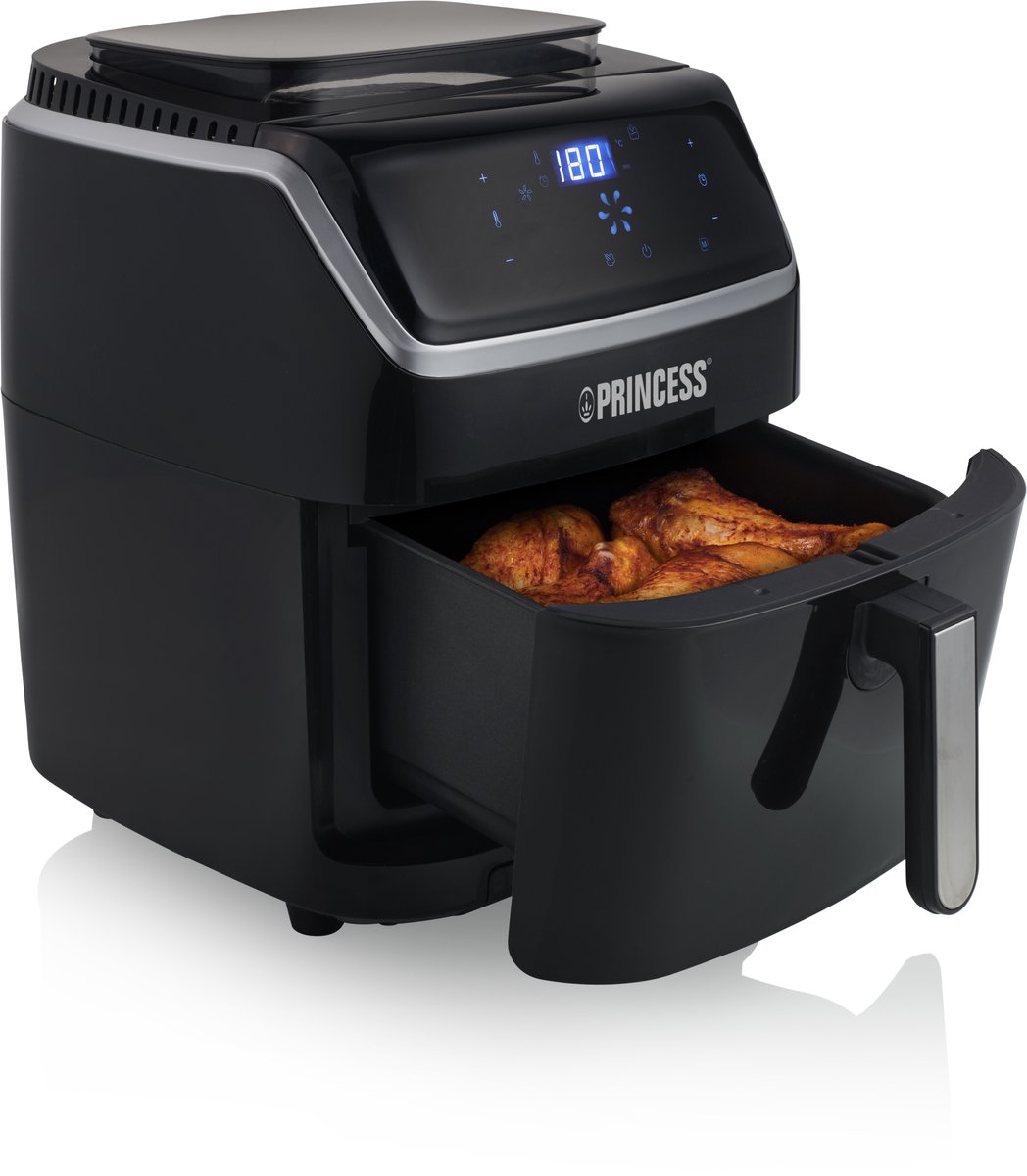 Afbeelding 2 van Princess Heteluchtfriteuse 182080 - Stoomfunctie - 2-in-1 Stoomoven en Airfryer – 8 voorgeprogrammeerde programma's - Groot 6.5 liter - 1700W - Zwart