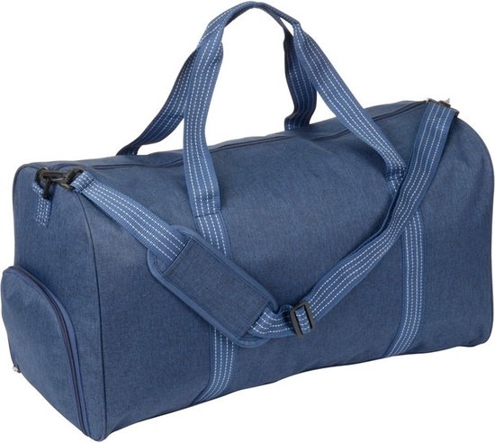 Blauw en grijs patroon sporttas reizen plunjezakken voor mannen vrouwen Blauw en grijs patroon sporttas reizen plunjezakken voor mannen vrouwen