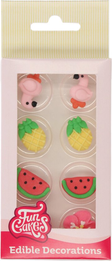 FunCakes Suikerdecoraties - Tropical - 8 Stuks - Eetbare Taartdecoratie