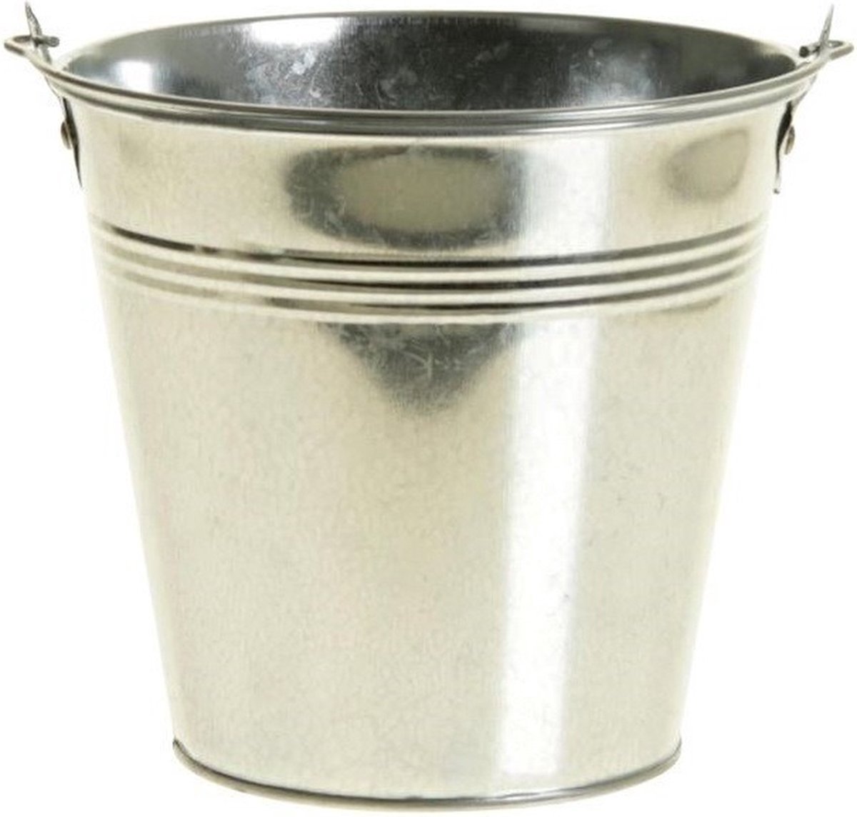 Goedkoopste Metalen emmertje/bloempotje rond 12 cm - Decoratie emmer