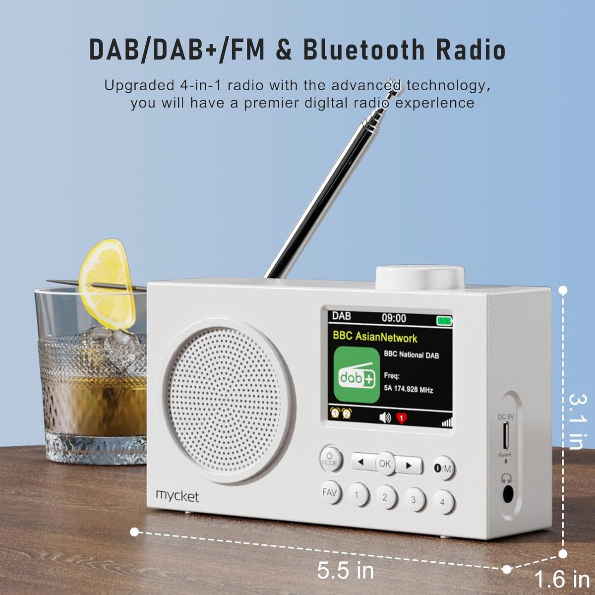 DAB Radio Met Bluetooth Model 2023 - Retro Radio - DAB / FM - Op Batterijen En Netstroom Audizio Foggia DAB Radio Met Bluetooth Model 2023 - Retro Radio - DAB / FM - Op Batterijen En Netstroom Audizio Foggia