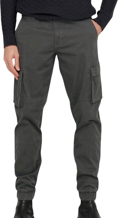 ONLY & SONS ONSCAM STAGE CARGO CUFF LIFE 6687 NOOS Heren Broeken - Grey Pinstripe