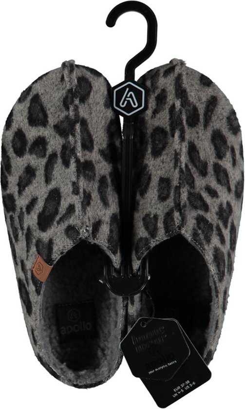 Chaussons/chaussons pour femmes imprimé léopard gris taille 39-40