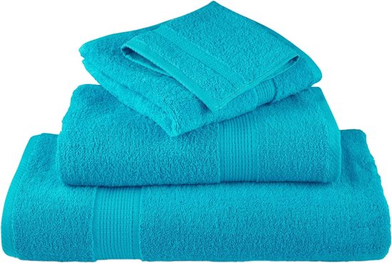 vidaXL - Serviettes de bain - SOLUND - 4 - pièces - 600 - g/m² - 70x140 - cm - turquoise