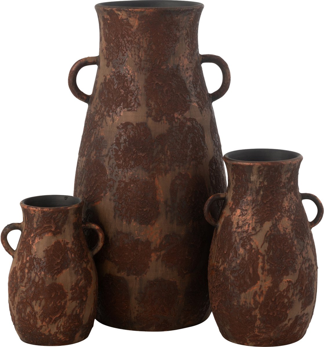 J-Line vaas Amphore terra - keramiek - bruin - large - 70 cm hoog