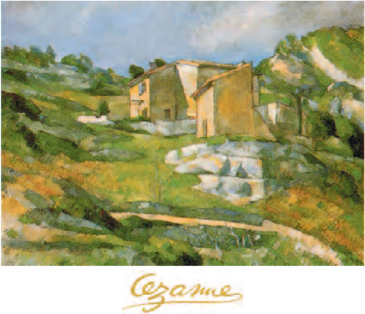 Catch Projecten Paul Cezanne - Huizen in Estaque - Kunstposter - 50x70 cm Multicolor