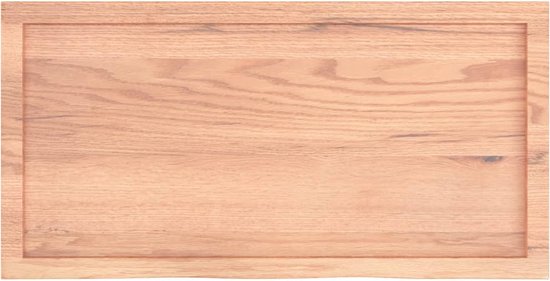 vidaXL Eikenhouten Wandplankje - Wanddecoratie - Wandschap 100x50x(2-4)cm behandeld massief eikenhout lichtbruin - Vintage Wandrek - Rustic Wandrek - Woonaccessoires