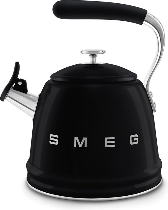 SMEG WKF01BL - Bouilloire sifflante - Zwart - 2,3 litres