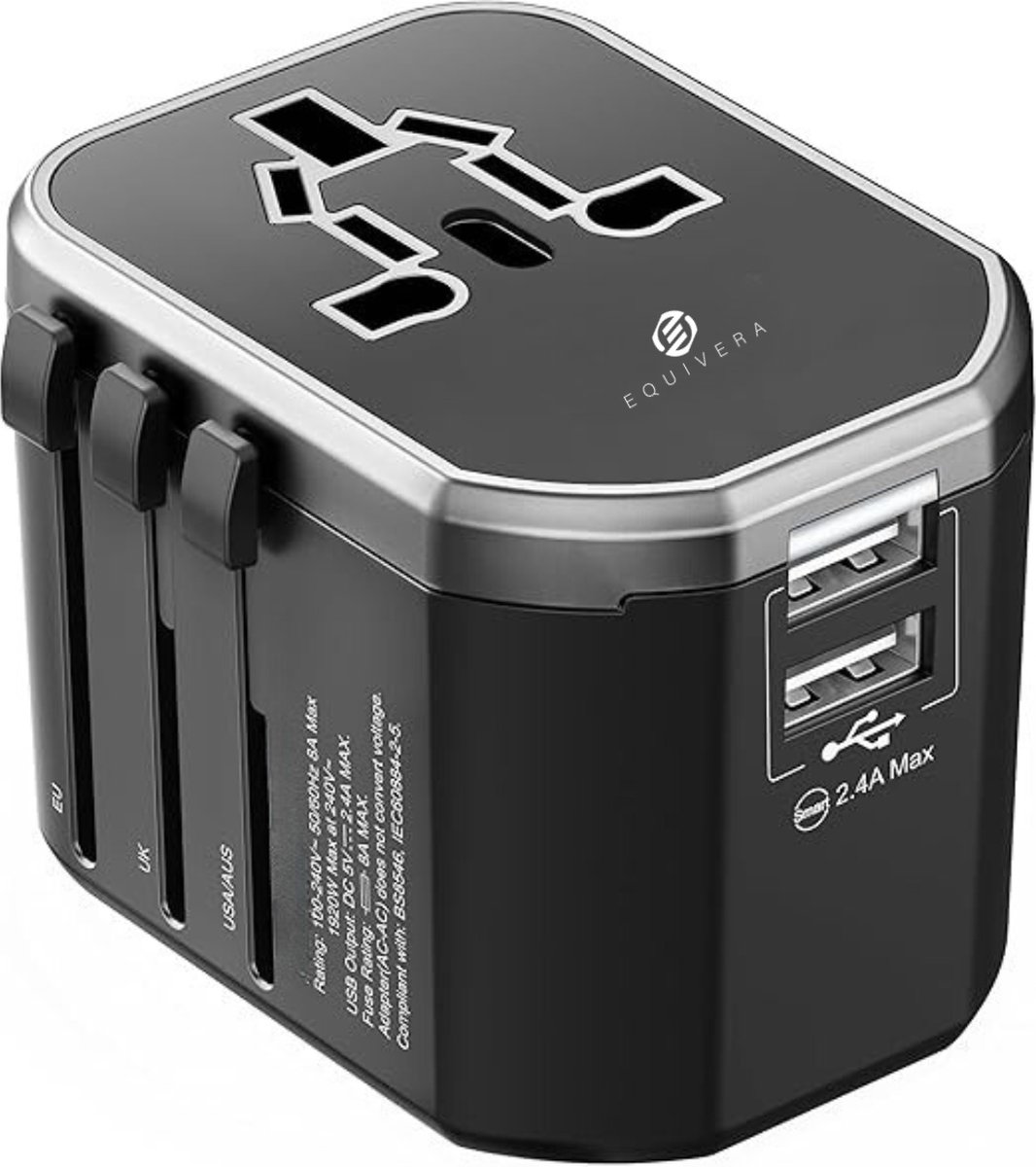 Equivera Internationale Stekker Adapter - Reisstekker - Universele Wereldstekker - Stekker Adapter - Internationale Reisstekker - Ideaal voor op reis!
