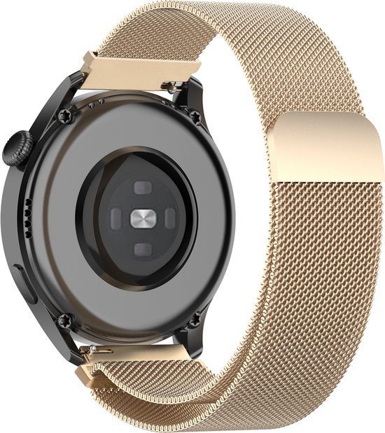 YONO Smartwatch Bandje 20mm - Horlogebandje geschikt voor Samsung Galaxy Watch 7 6 5 4 - Classic - Garmin Vivoactive 5 3 - Forerunner 245 - Venu SQ 2 - Vivomove - Huawei - Milanees - Champagne