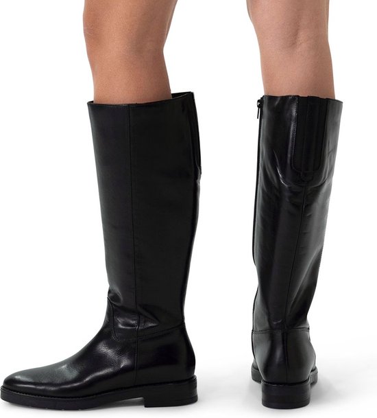Manfield - Femme - Bottines hautes en cuir noir - Taille 41