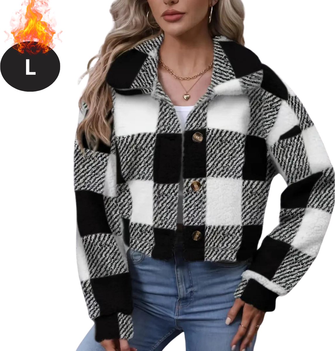 Nivard Winterjas Dames Winterjas Winter Volwassen Stijlvol Teddy Jas Dames Zwart