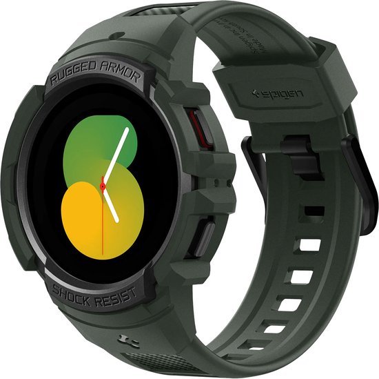 Spigen Rugged Armor Pro Case voor de Samsung Galaxy Watch 4 5 44 mm Military Green bol