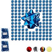Relaxdays 300x cadeaustrik - set - blauw - starbows - decoratie strikken