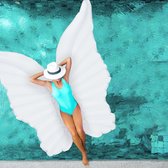 relaxdays Opblaasbare engelenvleugels - vleugels - luchtbed - decoratie - strand - zwembad wit