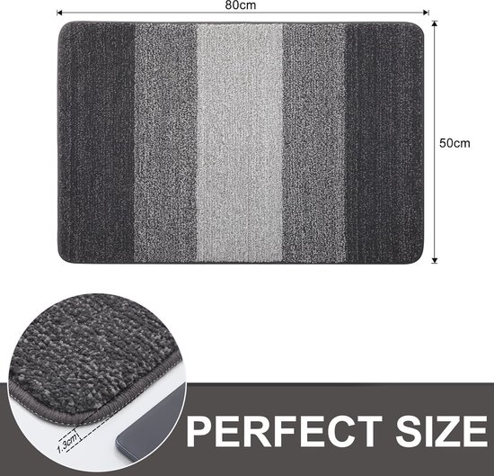 LY4U Deurmatten, wasbaar, 50 x 80 cm, antislip, vuilvangmat, vloermat, absorberende laag profiel mat voor keuken, tuin, hal en entree