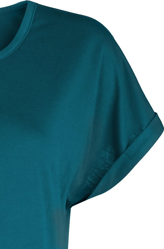 R.E.D. Rock-Engineered Design petrolkleurig T-shirt van zacht, vloeiend materiaal - Dames - M