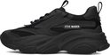 Zwarte Steve Madden sneaker met mesh details en dikke zool.