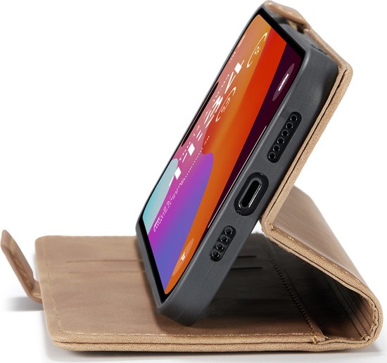 Multimédia et Accessoires de vêtements pour bébé Urban Book Case Étui adapté à Apple iPhone 16 Pro - Marron - Étui de téléphone - Avec Support - Porte-Cartes - Porte-Cartes - Fermeture Aimantée - Bookcase